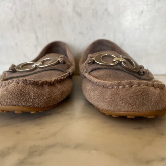COACH Fortunata Gray Suede C Bit Driving Flats Loafers 6.5B - Picture 8 of 16